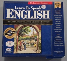 Vintage 1997 Learn to Speak English Version 7.0 Big Box PC Software 3-CD Set picture
