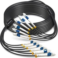 15 Meters 6 Core Industrial TPU LC to LC Outdoor Armored Fiber Optic Cable, O... picture