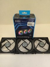 UNTESTED- Lian Li Uni Fan SL-INF Wireless 120 - Black - 3 Pack - FANS ONLY READ picture
