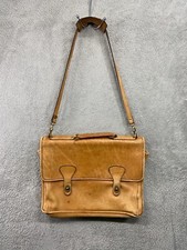 Vintage Rafael Crossbody Messenger Bag Men's 16x12 Tan Leather Turn Lock picture
