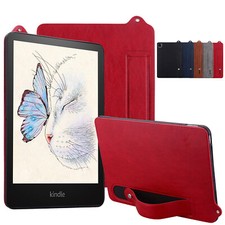For Kindle Paperwhite 2024/Fire 7/Scribe /HD 8/HD10 Leather Case with Hand Strap picture