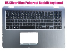 US Silver Blue Palmrest Backlit keyboard for Asus TP510U TP510UA TP510UQ TP510UF picture