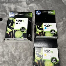 HP 920XL High Yield Ink Cartridges-Lot Of 3 Black,Cyan,Yellow 3pc Bundle New picture