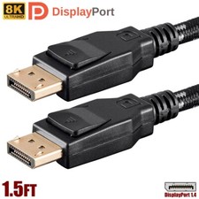 1.5FT DisplayPort DP 1.4 Male to Male Cable Braided 8K@60Hz HBR3 32.4Gbps HDR PC picture
