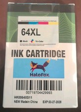 HaloFox 64XL Compatible Ink Cartridges HP Inkjet - Black & Tri-Color Exp. 03/28 picture