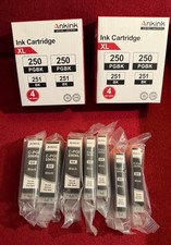 Lot of 7 Ankink Canon PGI-250XL CLI-251XL Black Ink Cartridges NEW picture