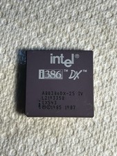 Intel 80386DX-25 CPU A80386DX-25 IV SX543 Ceramic PGA-132 Gold Pins i386 DX picture