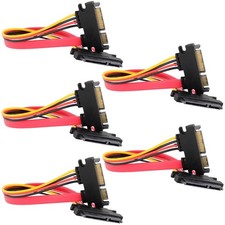 15+7 Pin SATA HDD Extension Cable Data+Power Male to Female (5-pack) picture
