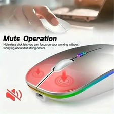 2.4GHz Wireless Optical Mouse USB Rechargeable RGB Cordless Mice For PC Laptop picture