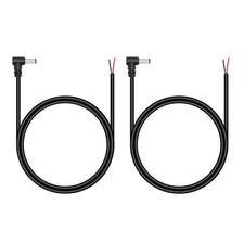 2 PCS 3ft 18AWG 90 Degree Right Angle 5.5x2.1mm DC Male Pigtail Power Cable picture