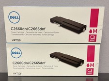 2x Dell Ink Toner Cartridges High Yield Magenta V4TG6 C2660dn/C2665dnf - Sealed picture