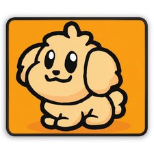 Cute Cartoon Puppy Gaming Mouse Pad | Orange Kawaii Dog picture