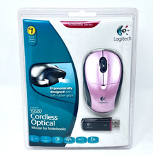 Logitech Pink Notebook Series V220 Cordless Opitcal Mouse For Notebooks NEW picture