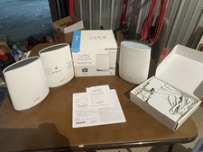 NETGEAR Orbi Tri-Band WiFi 6 Mesh Pack Bundle System Lot of 3 picture