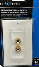 Commercial Electric Tech 190638 White Speaker Wall Plate 2 Binding Posts picture