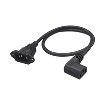 90 Degree C13 to C14 Panel Mount Power Cable Left Angle C13 Female to C14 Mal... picture
