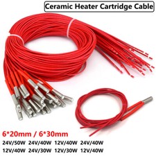 12,24V 30/40W Ceramic Heater Cartridge Cable 6x20mm Element Hot End 3D Printer picture