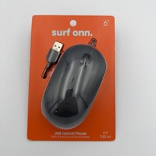 Surf Onn USB Optical Mouse 6ft Cable 3-Button Scroll – NEW Sealed picture