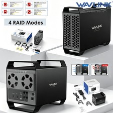 WAVLINK RAID 2 Bay Hard Drive Docking Station SATA 2.5/3.5'' SSD HDD Enclosure picture