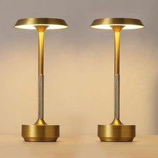 2 Pack Cordless Table Lamp, Portable LED Desk Lamps, 5000mAh Gold(2 Pack) picture