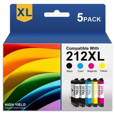 5-Pack 212XL Ink replacement for Epson Workforce WF-2830 WF-2850 XP-4100 XP-4105 picture