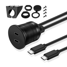 USB C 3.0 Flush Mount Extension Cable for Car Dashboard Panel Dash Mount 6ft 2M picture