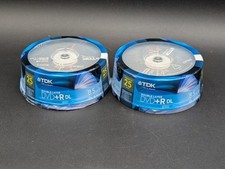 TDK Double Layer DVD+R DL 8.5GB 8X Blank Discs 25 Pack New Sealed Lot of 2 picture