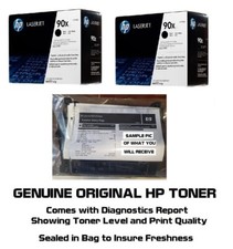 2 Mostly New Genuine HP 90X Toner Cartridges Printer-Tested 90% SEALED BAG picture