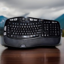 Logitech Wave Wireless Black Keyboard K350 With USB Adapter picture