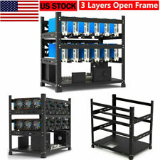 🔥3 Layers Open Air Mining Rig Frame 12 GPU Computer Case Miners Rack US SELLER picture