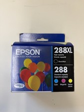 Epson 288XL 288 Ink Cartridge Combo Pack Black Cyan Magenta Yellow Exp 6/2027 picture