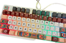 C.E.dot Dancheong Korean Traditional Mechanical Keyboard White PBT Keycap Set picture