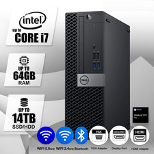 DELL Desktop Computer PC i7/i5,Up to 64GB RAM,14TB SSD/HDD,Windows 10/11, WiFi picture