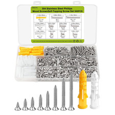 500 Pcs #4 Wood Screws Assortment Kit - 304 Stainless Steel Phillips Drive picture