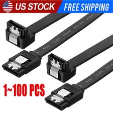 SATAIII Cable 6Gbps 90Degree Right Angle Locking Latch 18 Inches for HDD SSD LOT picture