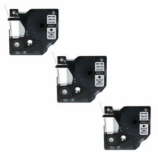3PK 43613 Black on White Label Tape Cassette For Dymo D1 Labelmanager 450 1/4