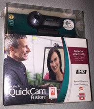 Logitech QuickCam Fusion USB Webcam Camera, With Microphone, Privacy Cap Cover picture