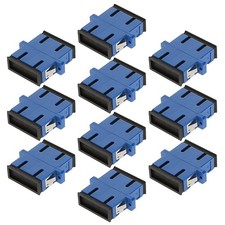 10x SC to SC Duplex Multimode Flange Fiber Optic Coupler Adapter Connector Blue picture