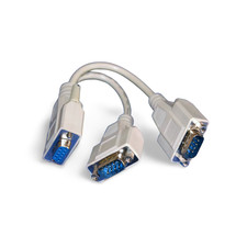 8in Y Splitter Serial Cable DB9 Female to DB9 Male DB9 Male - Beige picture