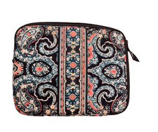Vera Bradley Laptop Sleeve Marrakesh Blue Orange Paisley Zip Up Case Retired picture