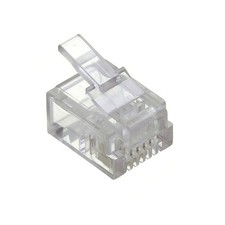 50 Pack RJ11 Modular Plug for CAT3 Cable 6P4C Connectors Telephone Solid Plugs picture