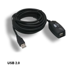 [10X] Black 16' Active Repeater USB 2.0 Type A Cable Cable w/ GL850A Chip picture