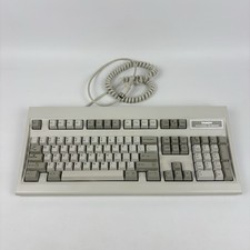 Vintage Tandy Enhanced Computer Keyboard Beige 5-Pin DIN Coiled Cable Tested picture
