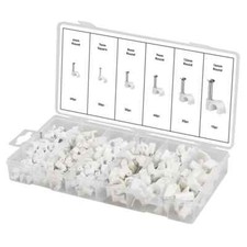 240 PC Round Cable Clips With Nail  Cord Holder Wall Mounting Clip Tacks picture
