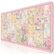 iCasso Desk Mat,Mouse Pad for Office Desk,35.4x15.7in,Pink Flowers picture