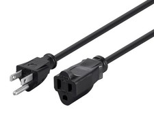 3-Prong Extension Cord - 3 Feet - Black | NEMA 5-15P to NEMA 5-15R, 16AWG, 13A picture