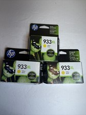 3x Lot NEW 933XL Geniune OEM Yellow CN056AN Ink Cartridge  2021 picture