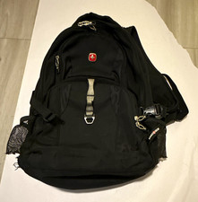 SwissGear Black Nylon Padded 15in Laptop Backpack w/ Organizer Pockets picture