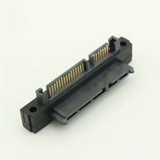 1x SATA 7+15 Pin 22Pin Male to 22Pin Female Left Right Angled Convertor Adapter picture