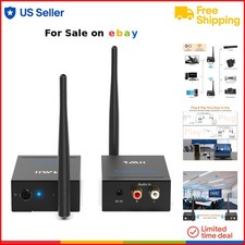 Wireless Audio Transmitter Receiver RCA AUX Long Range 320ft HiFi Audio Kit picture